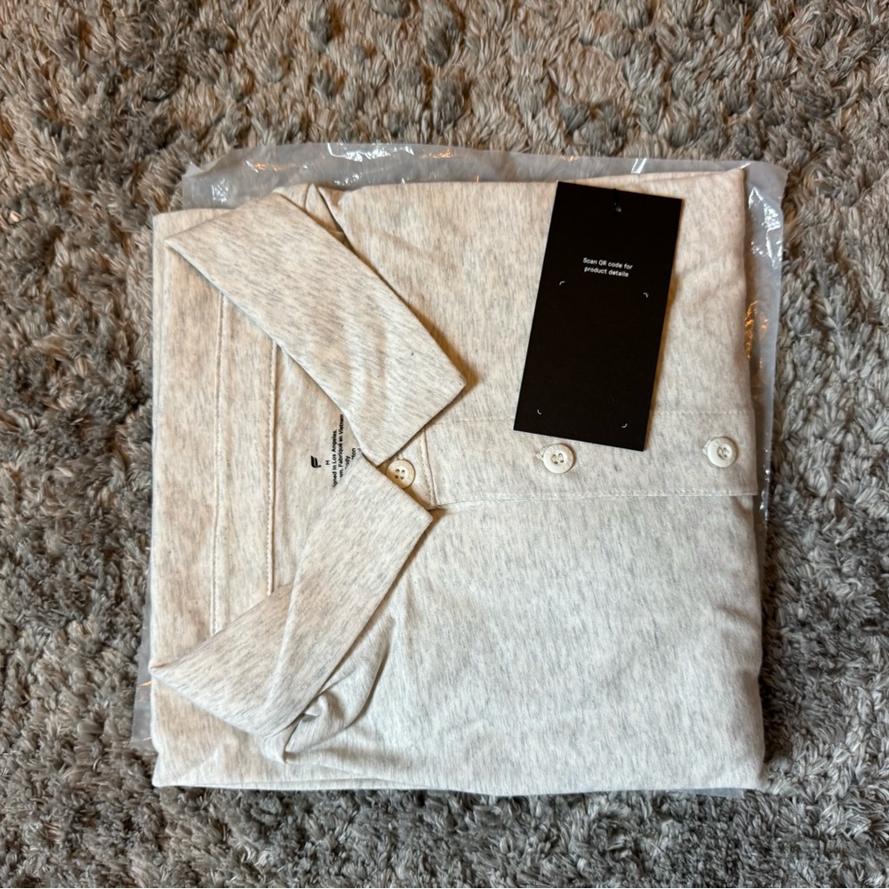Fabletics Light Gray Polo Shirt